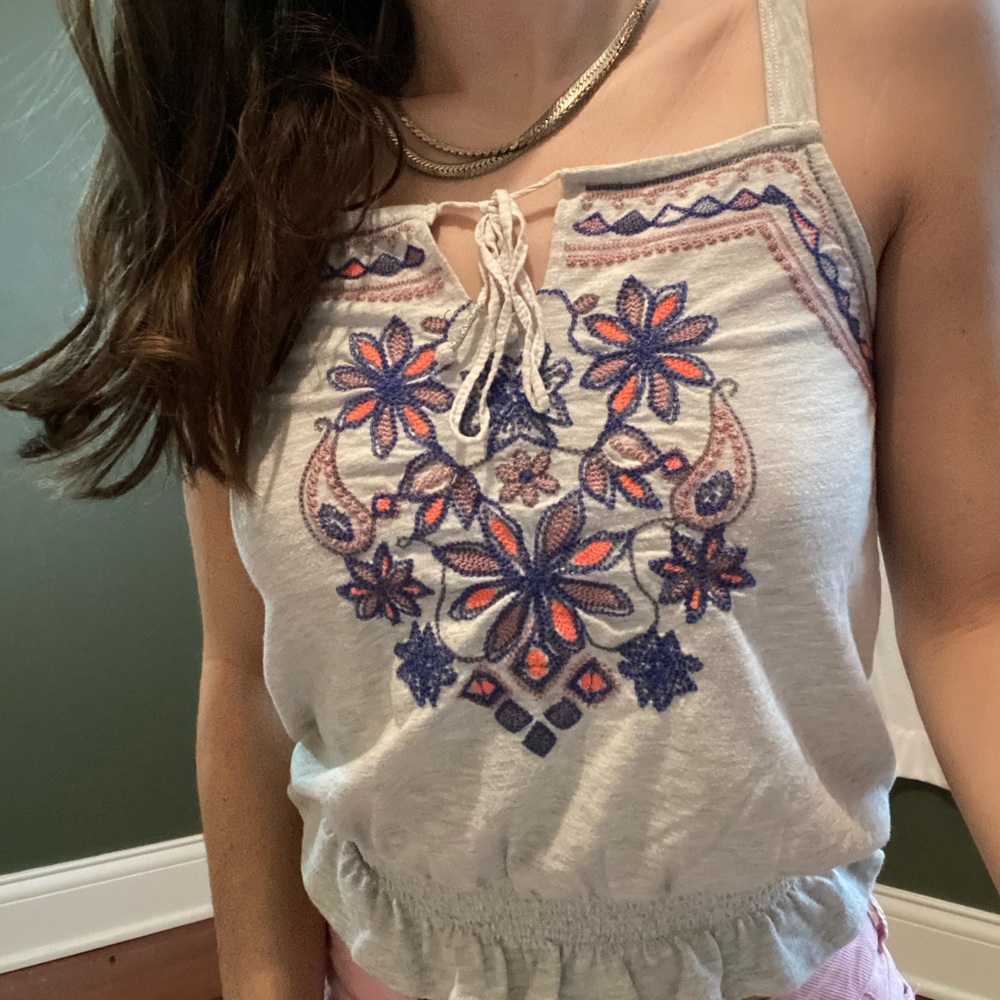 Embroidered tank top